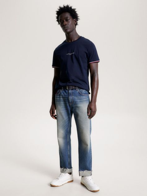 Polera Con Mangas Ribeteadas Azul Tommy Hilfiger-1