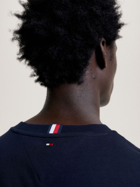 Polera Con Mangas Ribeteadas Azul Tommy Hilfiger-3
