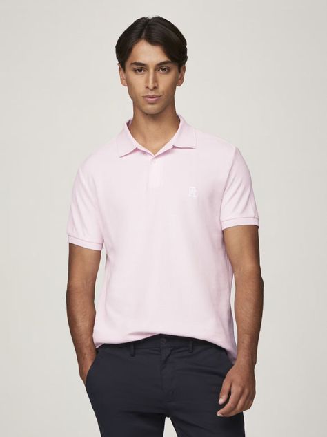 Polo Con Logo De Monogram Rosado Tommy Hilfiger-0
