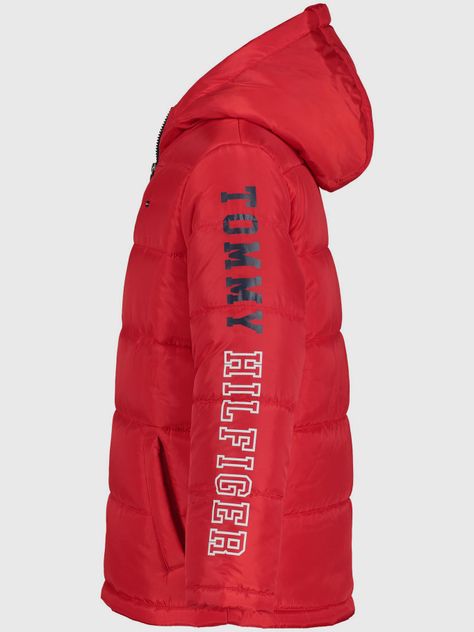 Parka De Niño Puffer Con Logo Rojo Tommy Hilfiger-2
