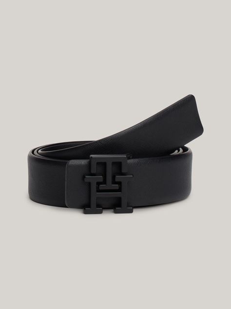 Cinturón Cuero Logo En La Hebilla Negro Tommy Hilfiger-0
