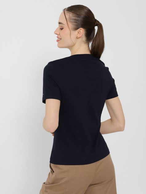 Polera Slim Fit Con Glitter Azul Tommy Hilfiger-1
