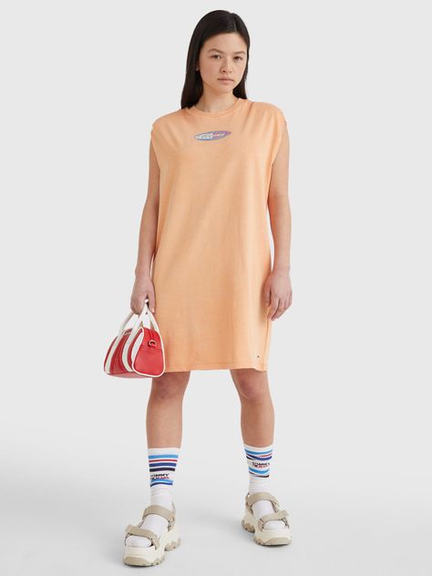 Vestido Camiseta Sin Mangas Damasco Tommy Jeans-0