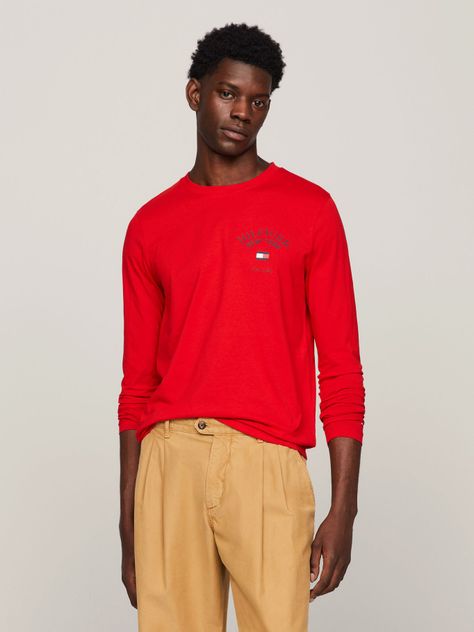 POLERA ARCHIVE VARSITY LOGO ROJO TOMMY HILFIGER-0