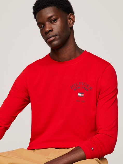 POLERA ARCHIVE VARSITY LOGO ROJO TOMMY HILFIGER-3