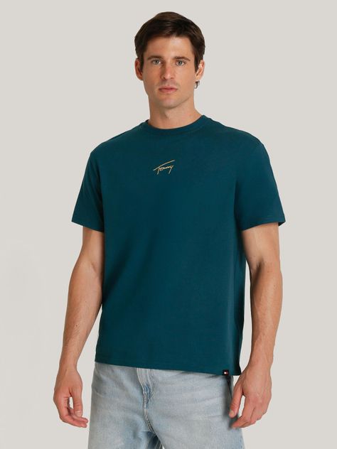 Polera Gold Signature Regular Fit Verde Tommy Hilfiger-0