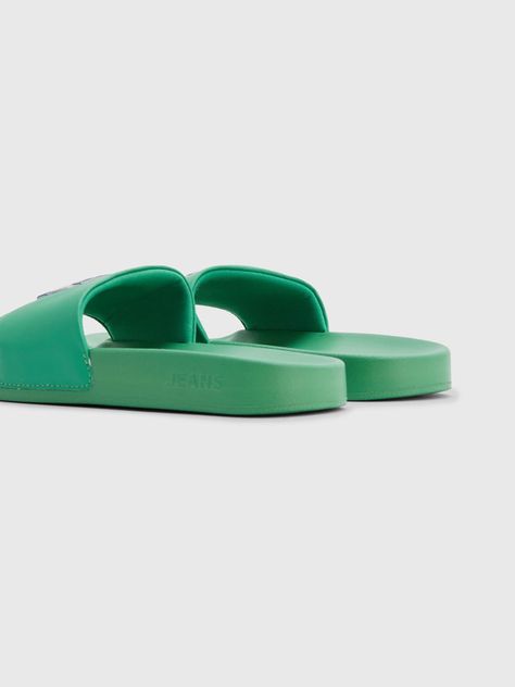 Sandalias Acolchadas Con Logo Verde Tommy Hilfiger-1