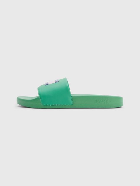 Sandalias Acolchadas Con Logo Verde Tommy Hilfiger-3