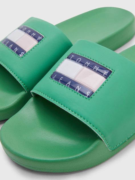 Sandalias Acolchadas Con Logo Verde Tommy Hilfiger-2