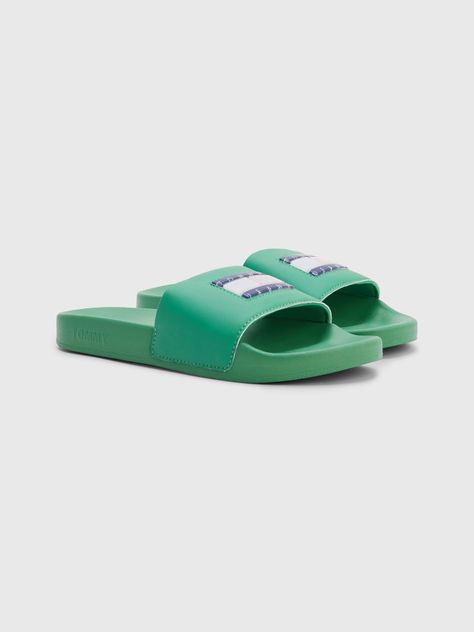 Sandalias Acolchadas Con Logo Verde Tommy Hilfiger-0