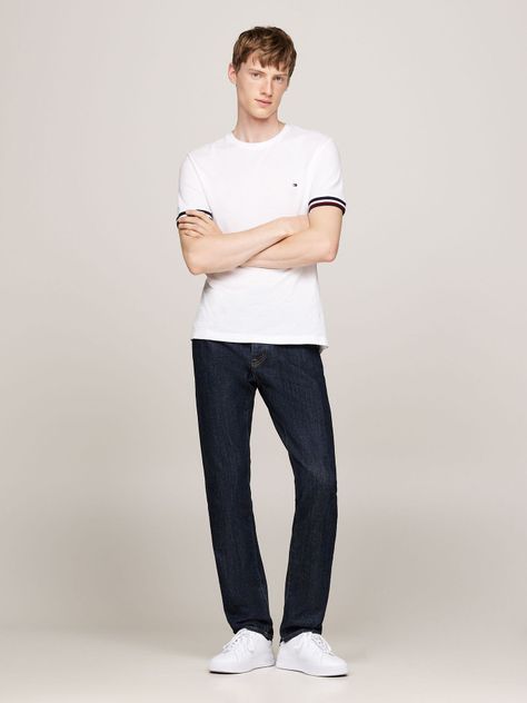 Polera Global Stripe De Piqué Blanco Tommy Hilfiger-1