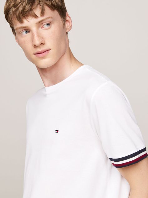 Polera Global Stripe De Piqué Blanco Tommy Hilfiger-3