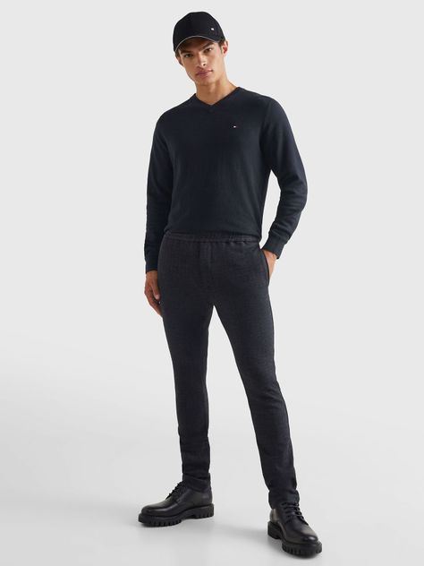 Sweater Básico Signature V-Neck Negro Tommy Hilfiger-1
