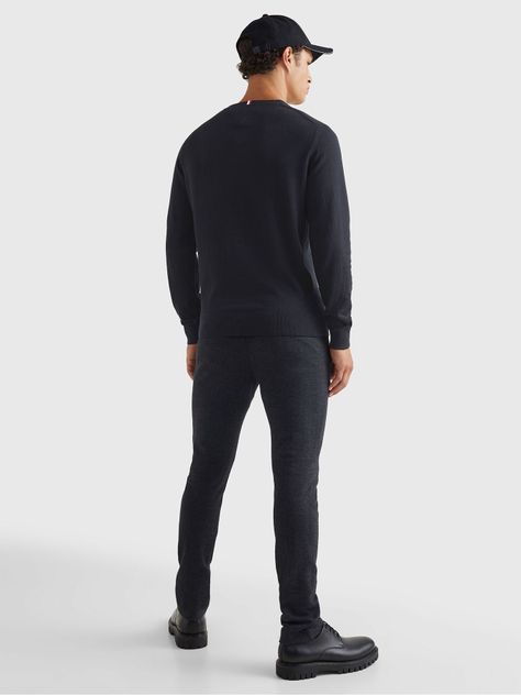 Sweater Básico Signature V-Neck Negro Tommy Hilfiger-2