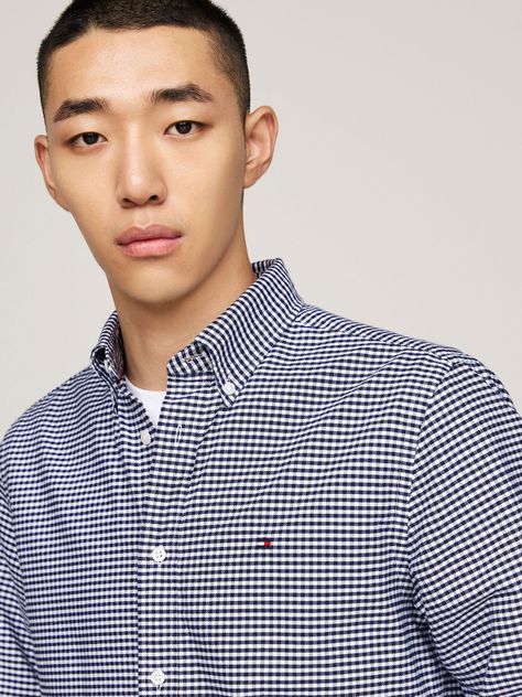 Camisa Heritage Oxford Gingham Regular Fit Azul Tommy Hilfiger-3