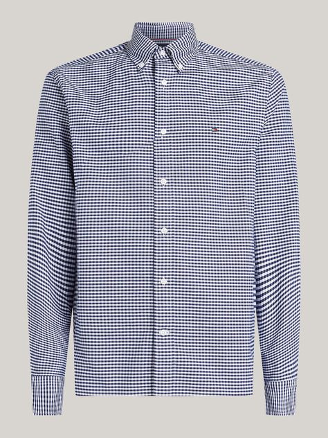 Camisa Heritage Oxford Gingham Regular Fit Azul Tommy Hilfiger-4