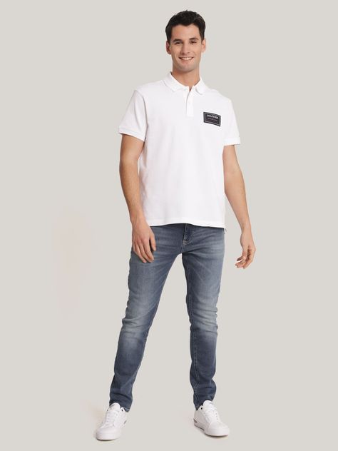 Polo Solid Label Con Logo Blanco Tommy Hilfiger-1