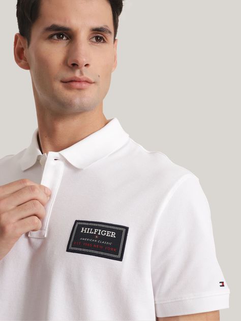 Polo Solid Label Con Logo Blanco Tommy Hilfiger-3