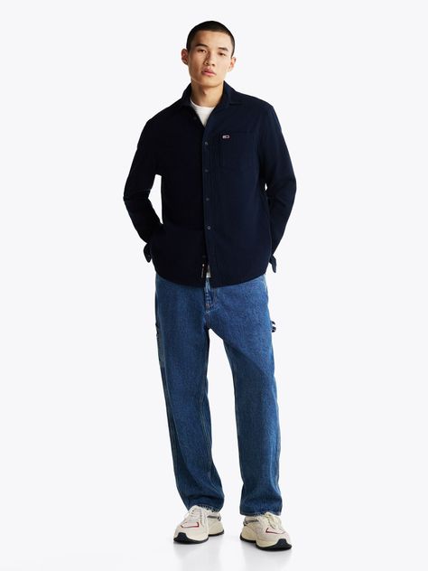 Camisa Flannel Regular Fit Azul Tommy Hilfiger-1