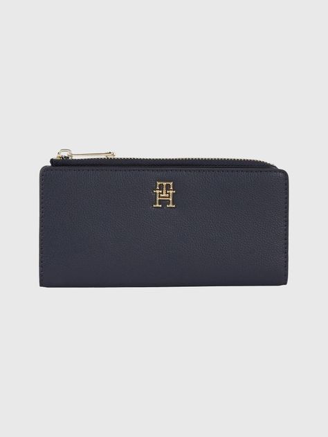 Billetera Monograma Con Cierre Azul Tommy Hilfiger-0