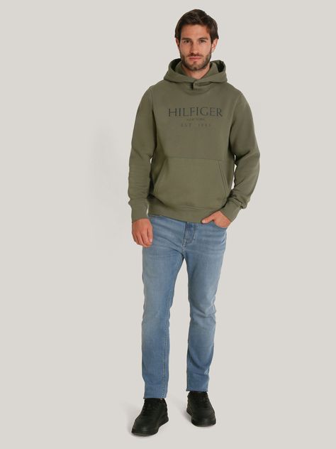 Polerón Hoodie Con Logo Verde Tommy Hilfiger-1