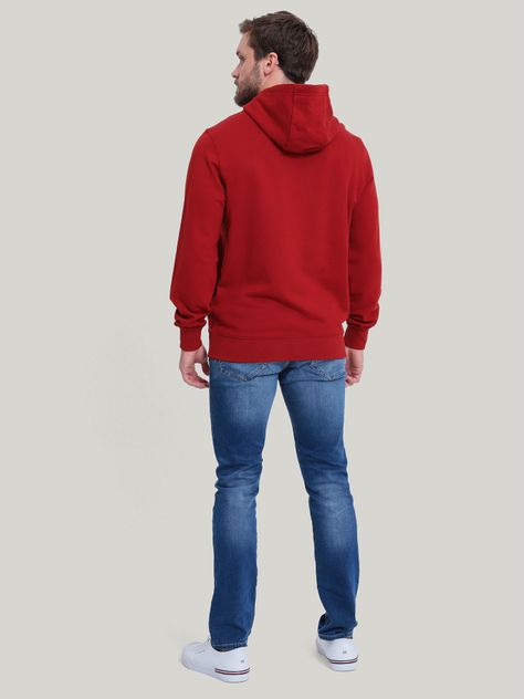 Polerón Hoodie Con Logo Bordado Rojo Tommy Hilfiger-2