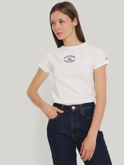 Polera Varsity Slim Fit Blanco Tommy Hilfiger-0