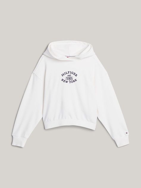 Polerón Hoodie Amplio Con Logo Blanco Tommy Hilfiger-4
