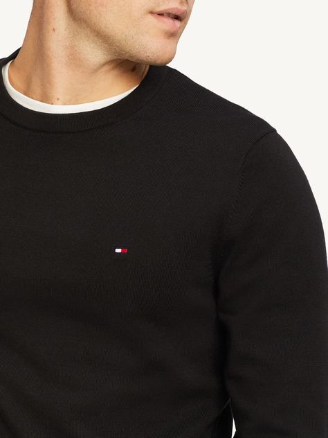 Sweater Básico Signature C-Neck Negro Tommy Hilfiger-2