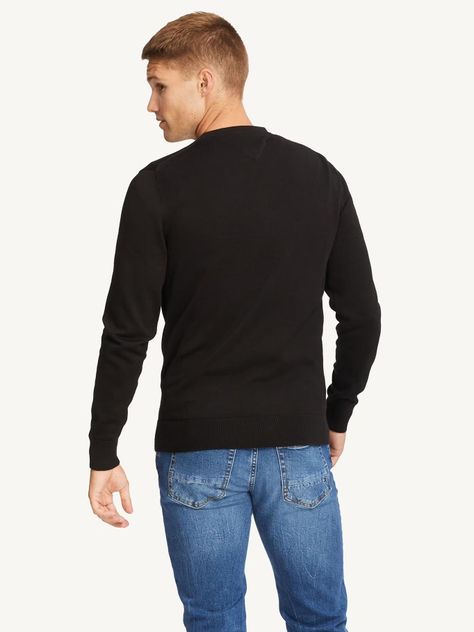 Sweater Básico Signature C-Neck Negro Tommy Hilfiger-1