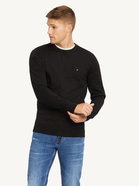 Sweater Básico Signature C-Neck Negro Tommy Hilfiger-0