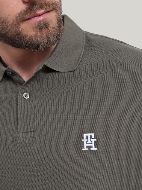 Polo Con Logo De Monogram Verde Tommy Hilfiger-3
