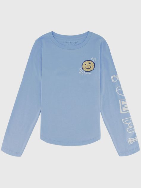 Polera Logo Smiley Celeste Tommy Hilfiger-0