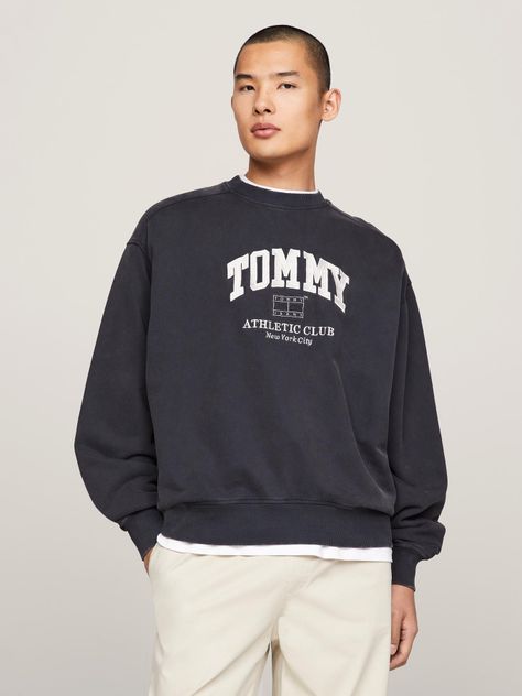 Polerón Relaxed Estilo Varsity Negro Tommy Jeans-0