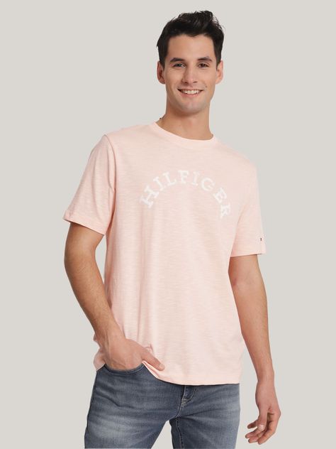 Polera Logo Arqueado Regular Fit Rosado Tommy Hilfiger-0