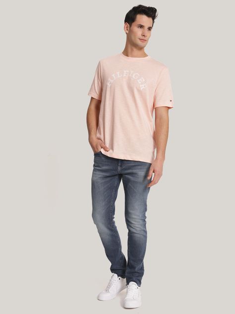 Polera Logo Arqueado Regular Fit Rosado Tommy Hilfiger-1