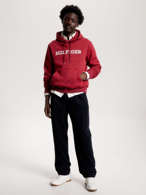 Polerón Hoodie Con Monogramas Rojo Tommy Hilfiger-1
