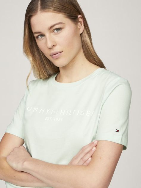 Polera Signature Con Logo Verde Tommy Hilfiger-3