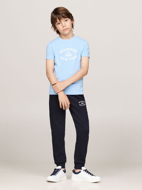 Polera Con Logo Aterciopelado Celeste Tommy Hilfiger-1