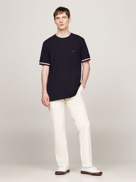 Polera Global Stripe De Piqué Azul Tommy Hilfiger-1