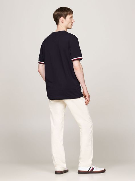 Polera Global Stripe De Piqué Azul Tommy Hilfiger-2