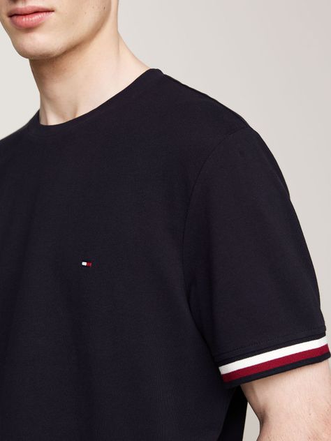 Polera Global Stripe De Piqué Azul Tommy Hilfiger-3