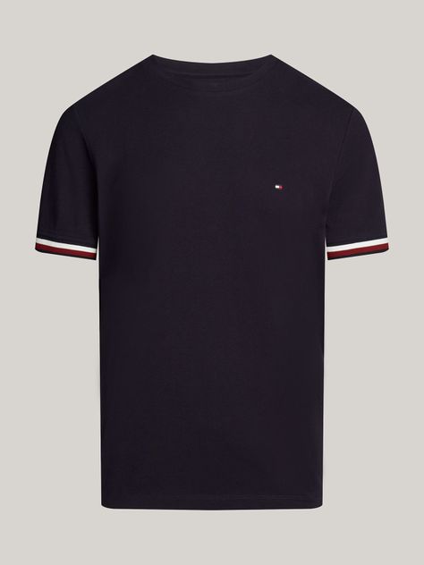 Polera Global Stripe De Piqué Azul Tommy Hilfiger-4