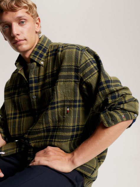 Camisa A Cuadros Escoceses Tonales Verde Tommy Hilfiger-3