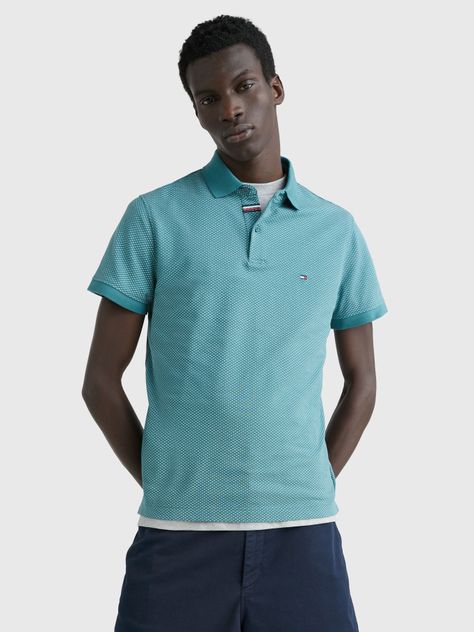 Polo Microestampada Slim Fit Verde Tommy Hilfiger-0