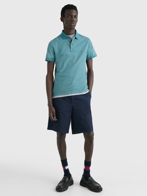 Polo Microestampada Slim Fit Verde Tommy Hilfiger-1