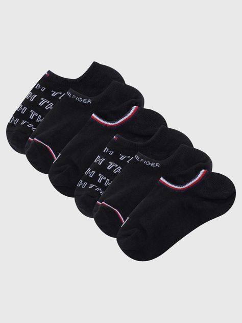 Pack 6 Calcetin Sport Print Logo Negro Tommy Hilfiger-0