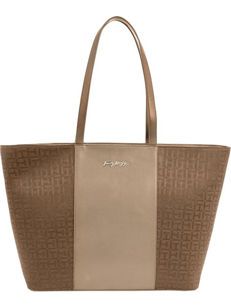 Tote Feminine Jacquard Logo Café Tommy Hilfiger-0