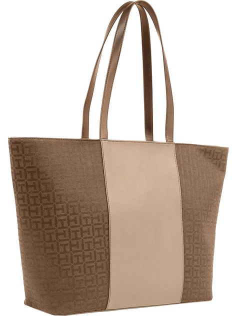 Tote Feminine Jacquard Logo Café Tommy Hilfiger-1