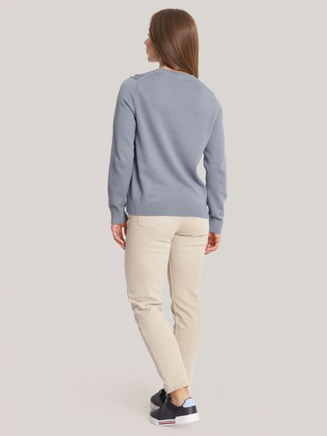 Sweater Solid Con Logo Gris Tommy Hilfiger-2